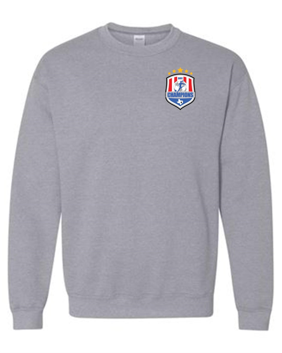 BVFC Crew Neck Sweatshirt BVFC Sport Grey Over the Heart 3" - Third Coast Soccer