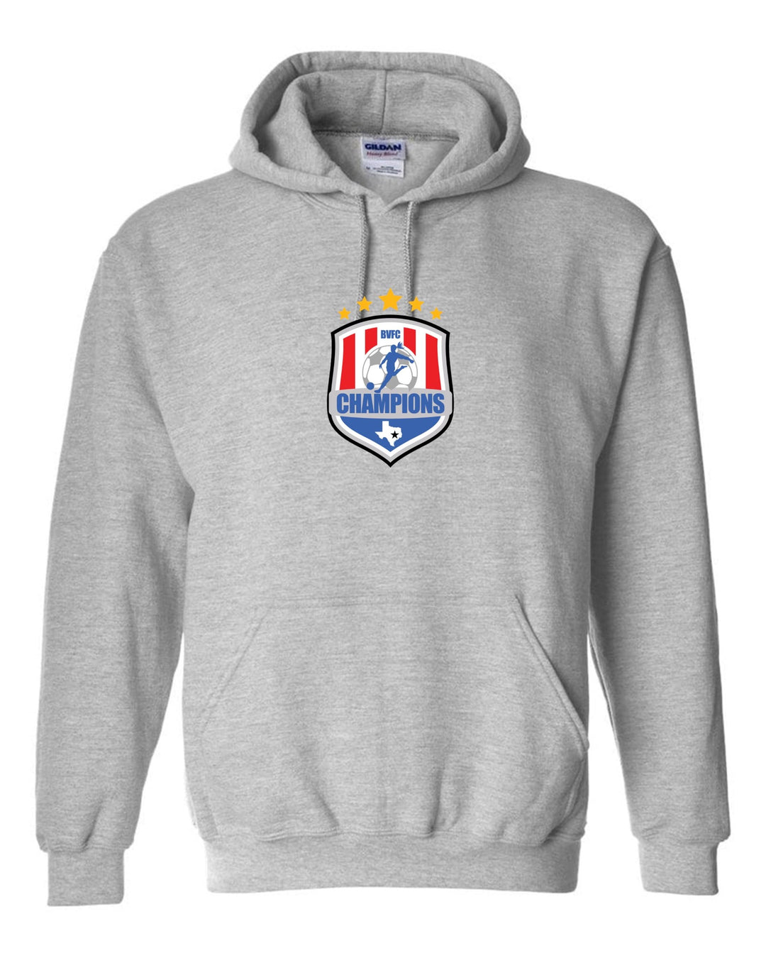 BVFC Hooded Sweatshirt BVFC Sport Grey Center Chest 6.5" - Third Coast Soccer