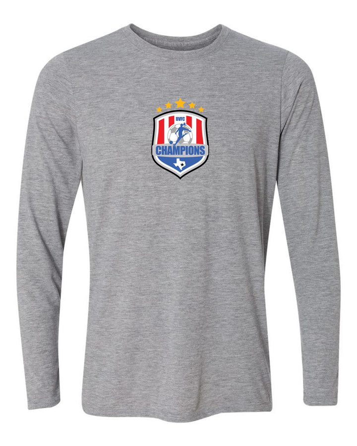 BVFC Long-Sleeve Shirt BVFC Sport Grey Center Chest 6.5" - Third Coast Soccer