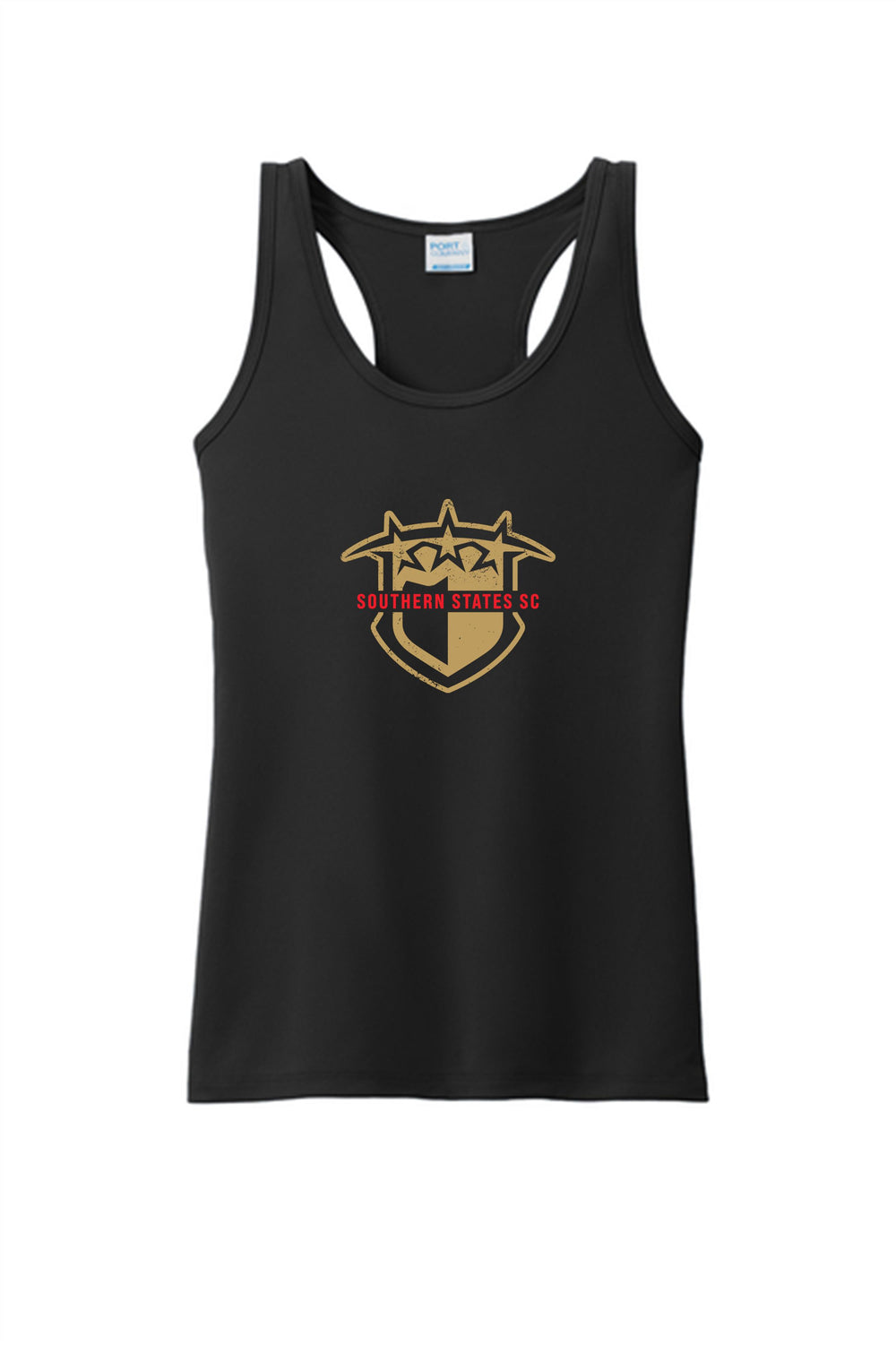 SSS Ladies Distressed Tank Southern States Spiritwear Black Womens XSmall - Third Coast Soccer