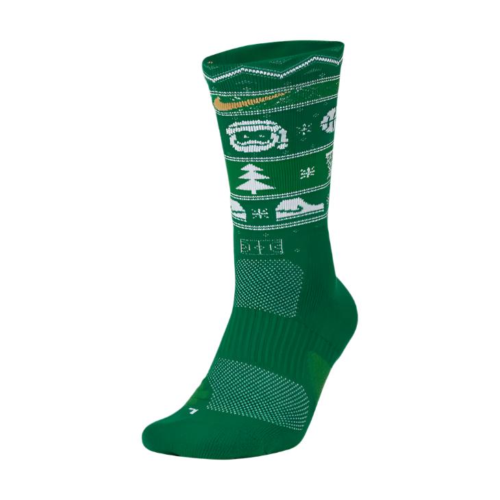 Nike Elite Christmas Crew Socks - Green Socks   - Third Coast Soccer