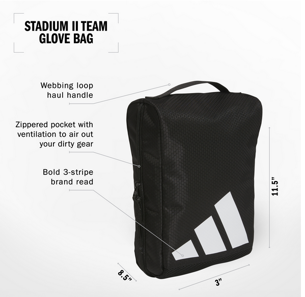 adidas Stadium II Team Glove Bag - Black Bags - Third Coast Soccer
