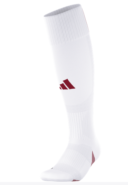 adidas PBS Team Speed 5 Sock - White/Red Parkview Baptist School White/Red Small - Third Coast Soccer