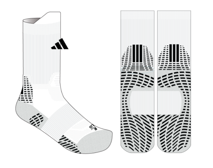 adidas 5 Star Team Grip Crew - White Socks White Medium - Third Coast Soccer