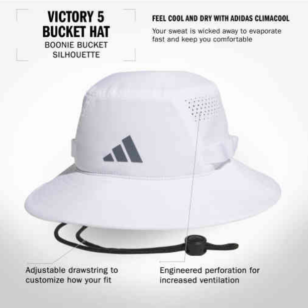adidas Men's Victory 5 Bucket Hat - White