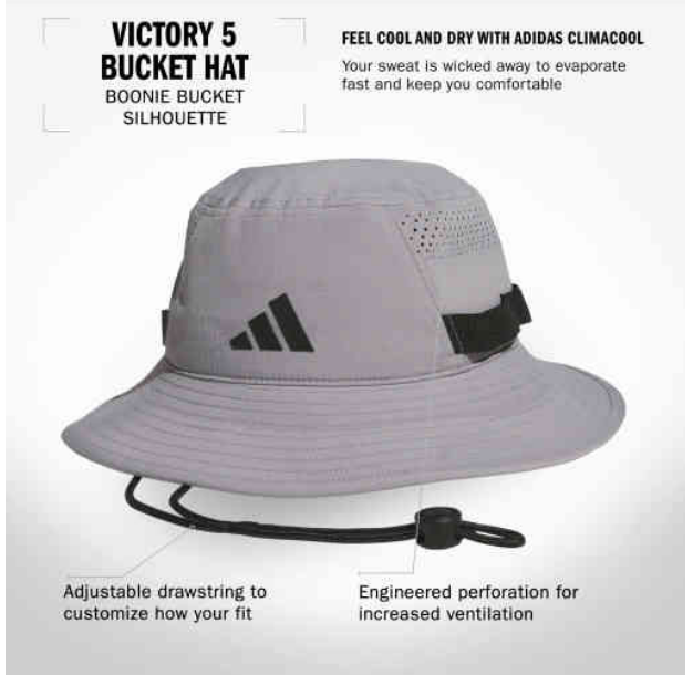 adidas Men's Victory 5 Bucket Hat - Grey/Black