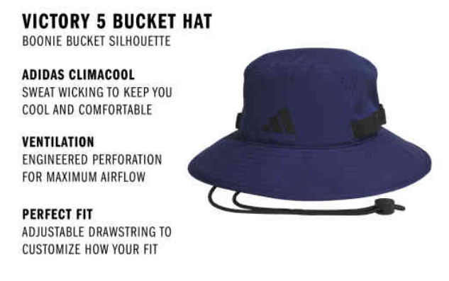 adidas Men's Victory 5 Bucket Hat - Dark Blue/Black