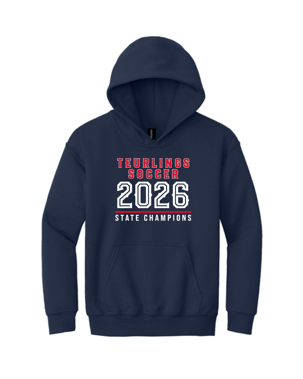 Teurlings State Champions 2026 Hoody TCHS 26 Navy Mens Small - Third Coast Soccer