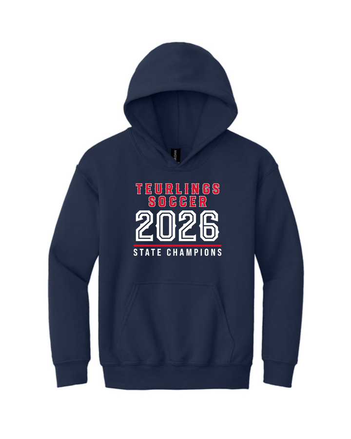 Teurlings State Champions 2026 Hoody TCHS 26 Navy Mens Small - Third Coast Soccer