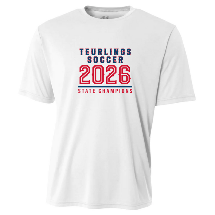 A4 Teurlings State Champions 2026 Shirt TCHS 26 White Mens Small - Third Coast Soccer