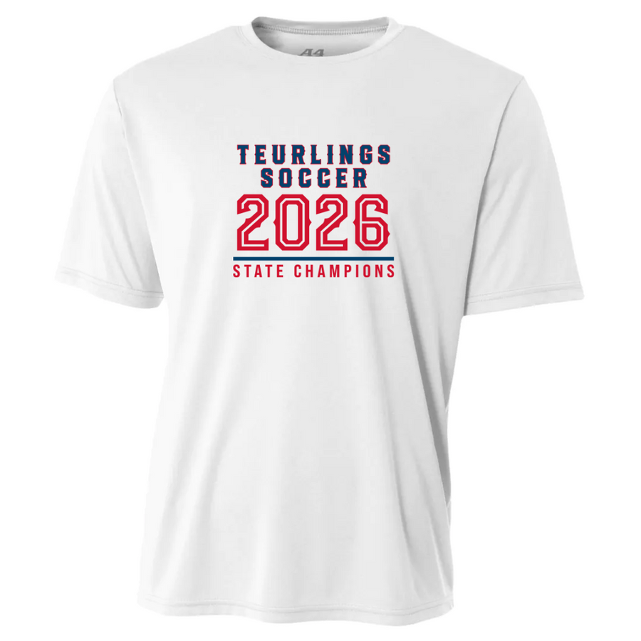 A4 Teurlings State Champions 2026 Shirt TCHS 26 White Mens Small - Third Coast Soccer