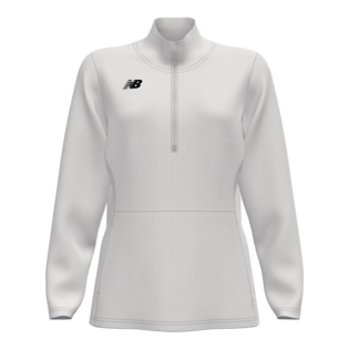 New Balance Women's Thermal Half Zip Training Wear White Womens XSmall - Third Coast Soccer