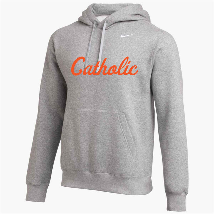 Nike Catholic Team Club Pullover Hoodie - Black Catholic HS BR Grey Mens Small - Third Coast Soccer
