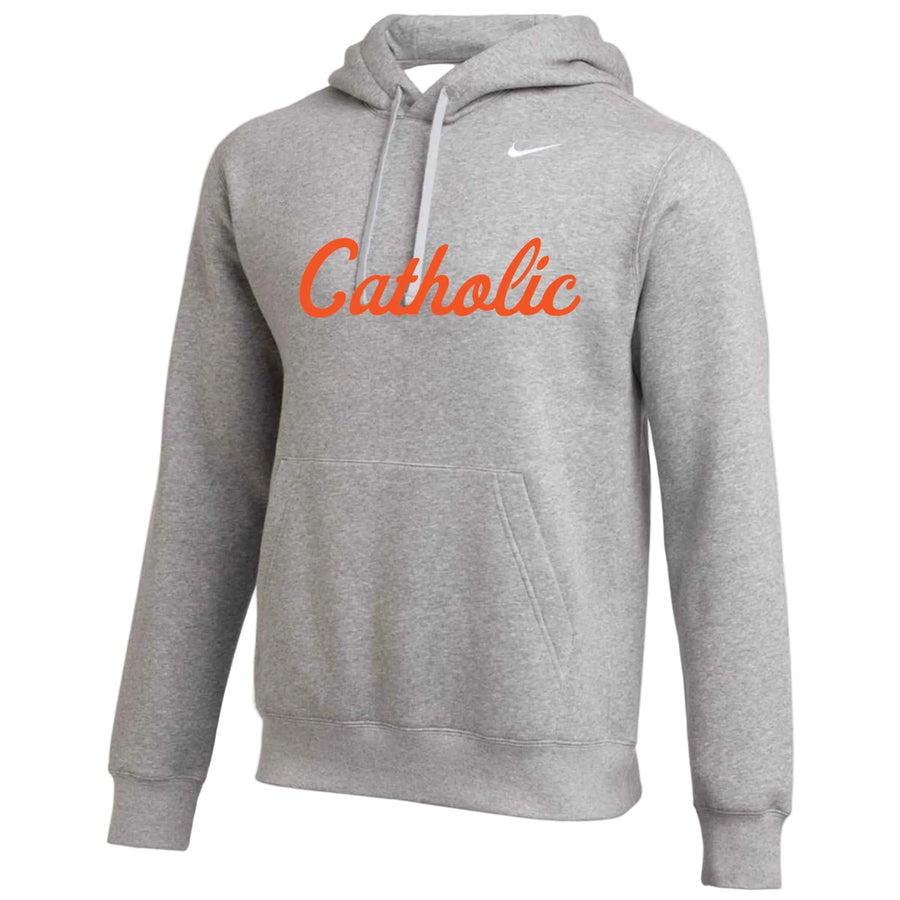 Nike Catholic Team Club Pullover Hoodie - Black Catholic HS BR Grey Mens Small - Third Coast Soccer