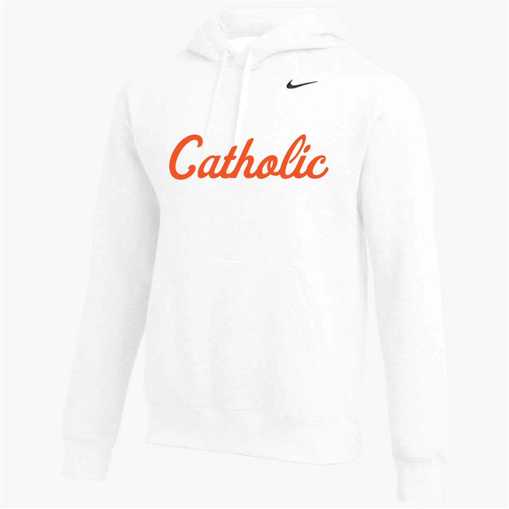 Nike Catholic Team Club Pullover Hoodie - Black Catholic HS BR White Mens Small - Third Coast Soccer