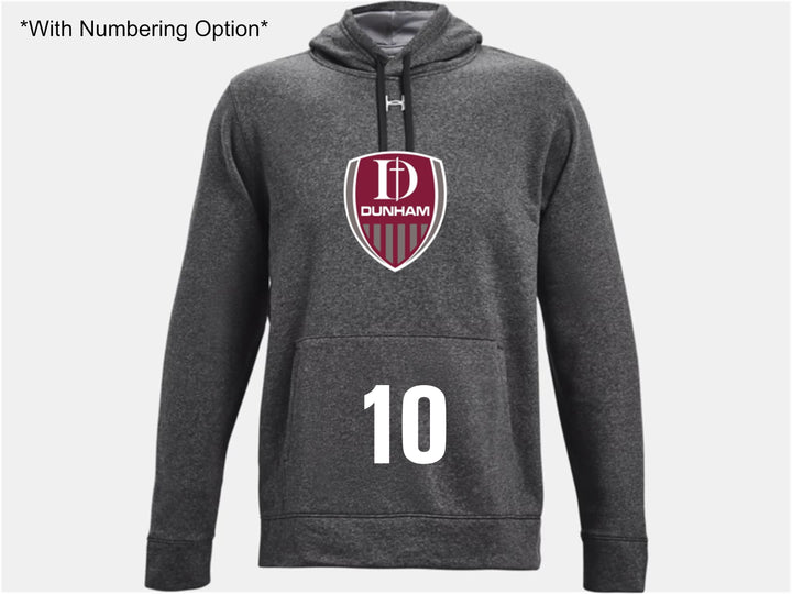 UA Dunham Rival Fleece Hoody - Carbon Heather Dunham   - Third Coast Soccer