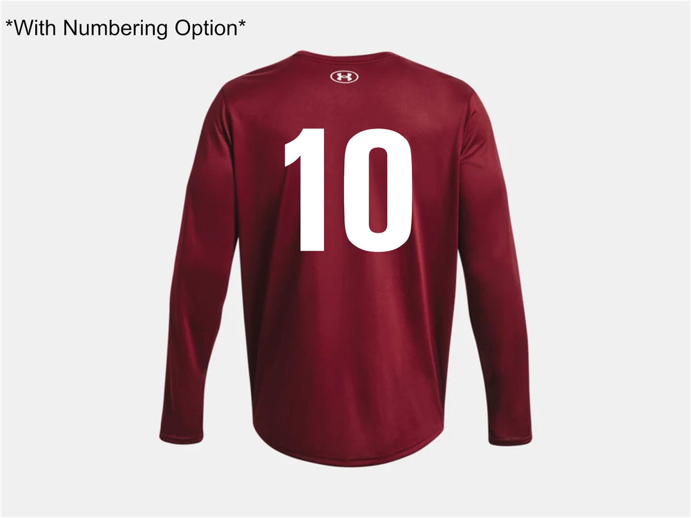 UA Dunham Womens LS Tech Tee - Cardinal Dunham   - Third Coast Soccer