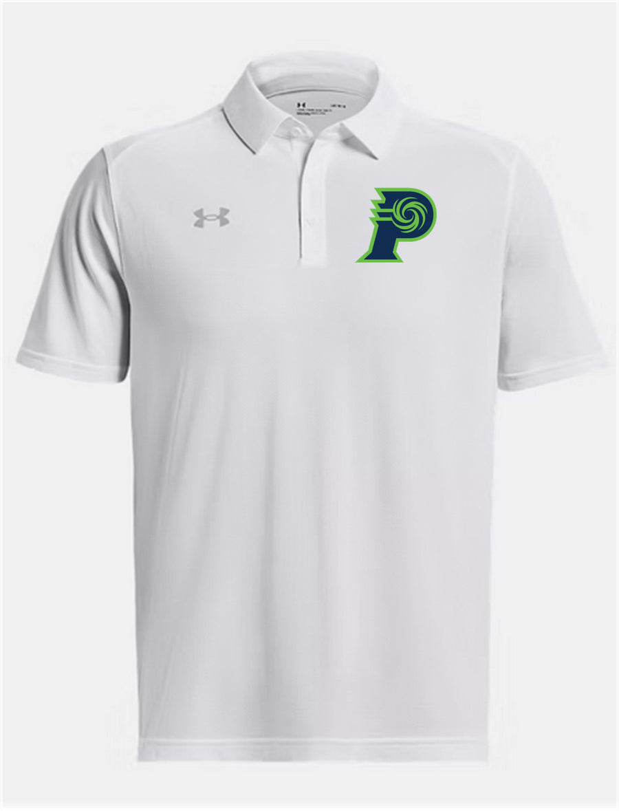 UA PVHS Soccer Tech Polo Prairieville High School White Mens Small - Third Coast Soccer