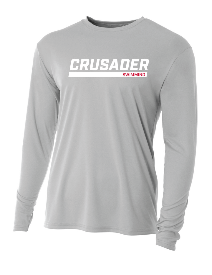 WCU Swimming Youth Long-Sleeve Performance Shirt WCU Swim Silver Crusader - Third Coast Soccer