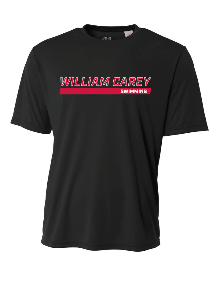 WCU Swimming Men's Short-Sleeve Performance Shirt WCU Swim Black Wc W/O Crusader - Third Coast Soccer