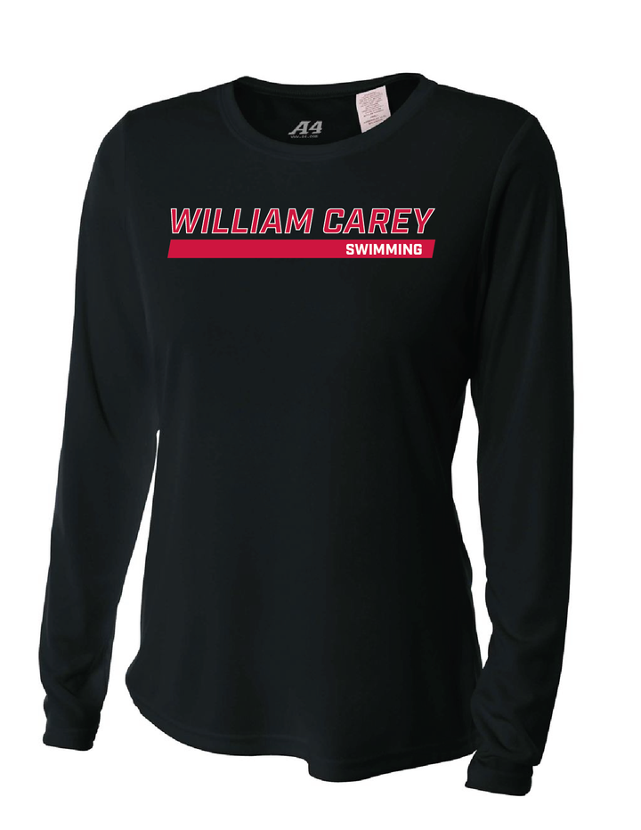 WCU Swimming Women's Long-Sleeve Performance Shirt WCU Swim Black Wc W/O Crusader - Third Coast Soccer