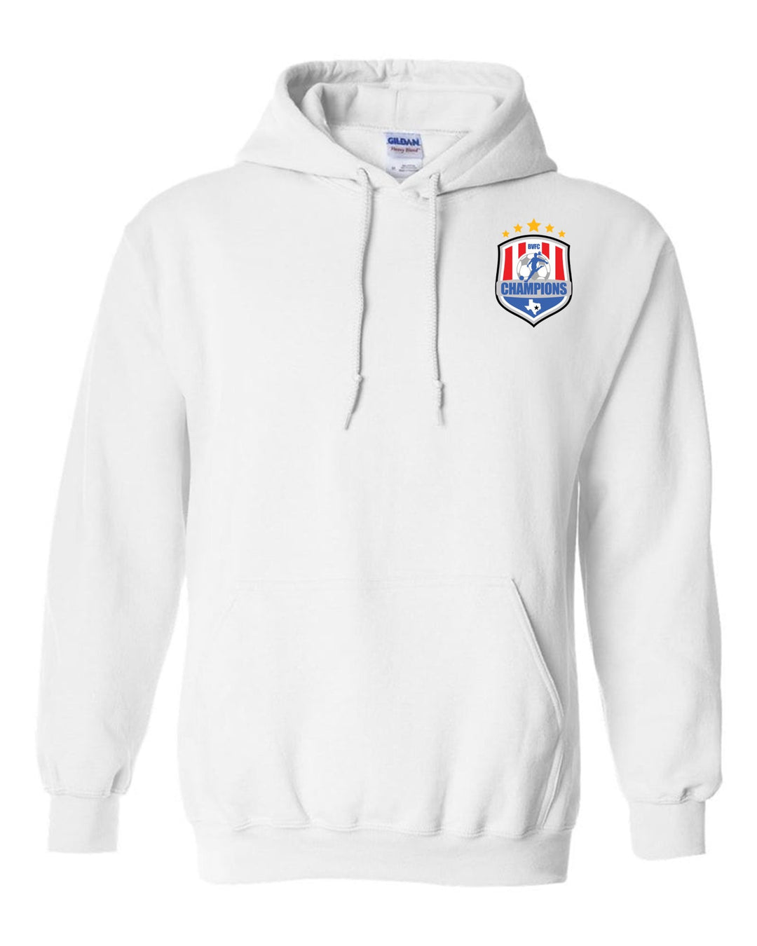 BVFC Hooded Sweatshirt BVFC White Over the Heart 3" - Third Coast Soccer