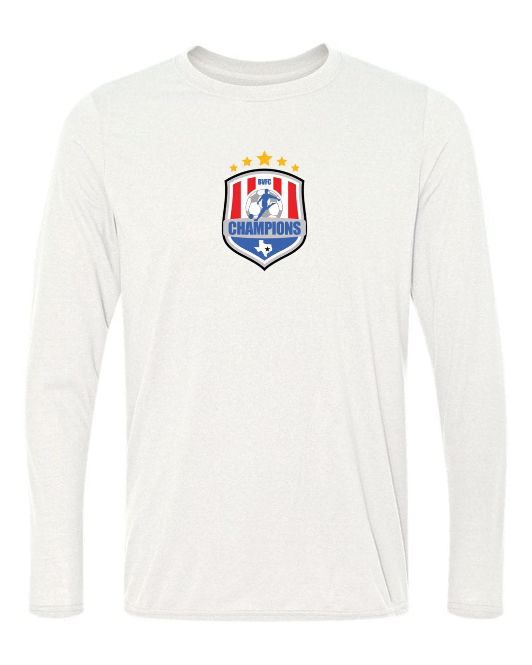 BVFC Long-Sleeve Shirt BVFC White Center Chest 6.5" - Third Coast Soccer