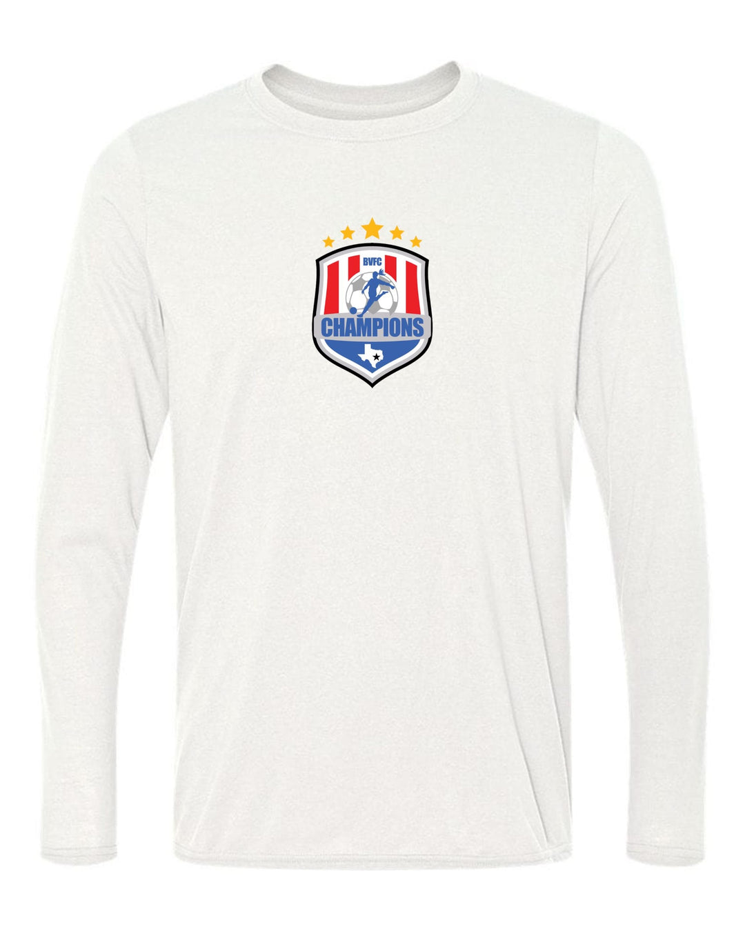 BVFC Long-Sleeve Shirt BVFC White Center Chest 6.5" - Third Coast Soccer