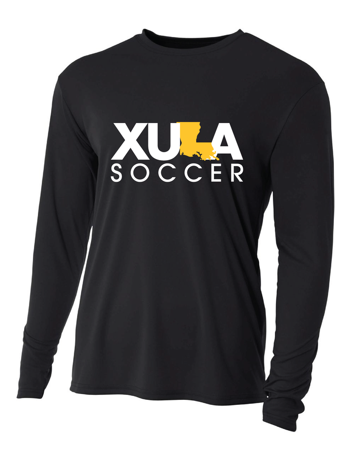 XULA Soccer Long-Sleeve Performance Shirt Xavier University Black Mens Small - Third Coast Soccer