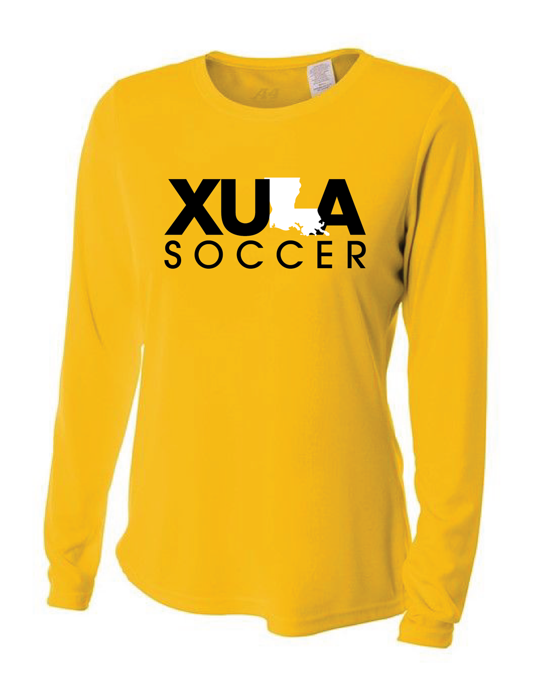 XULA Soccer Long-Sleeve Performance Shirt Xavier University Gold Womens Small - Third Coast Soccer