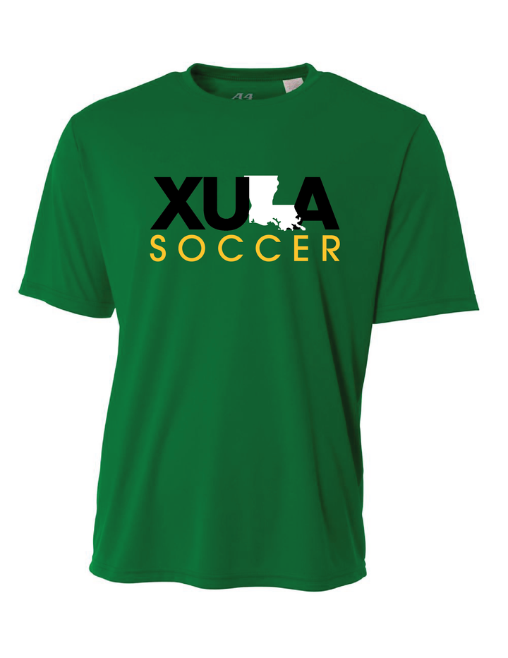 XULA Soccer Short-Sleeve Performance Shirt Xavier University Kelly Green Mens Small - Third Coast Soccer