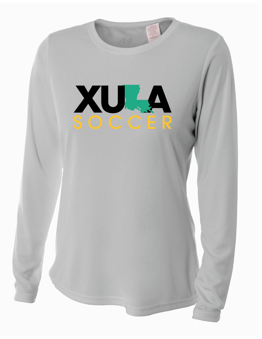 XULA Soccer Long-Sleeve Performance Shirt Xavier University Sport Grey Womens Small - Third Coast Soccer