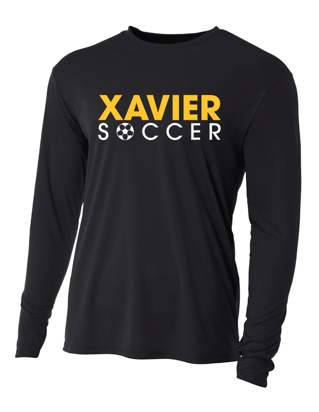 Xavier University Soccer Long-Sleeve Performance Shirt Xavier University Black Mens Small - Third Coast Soccer