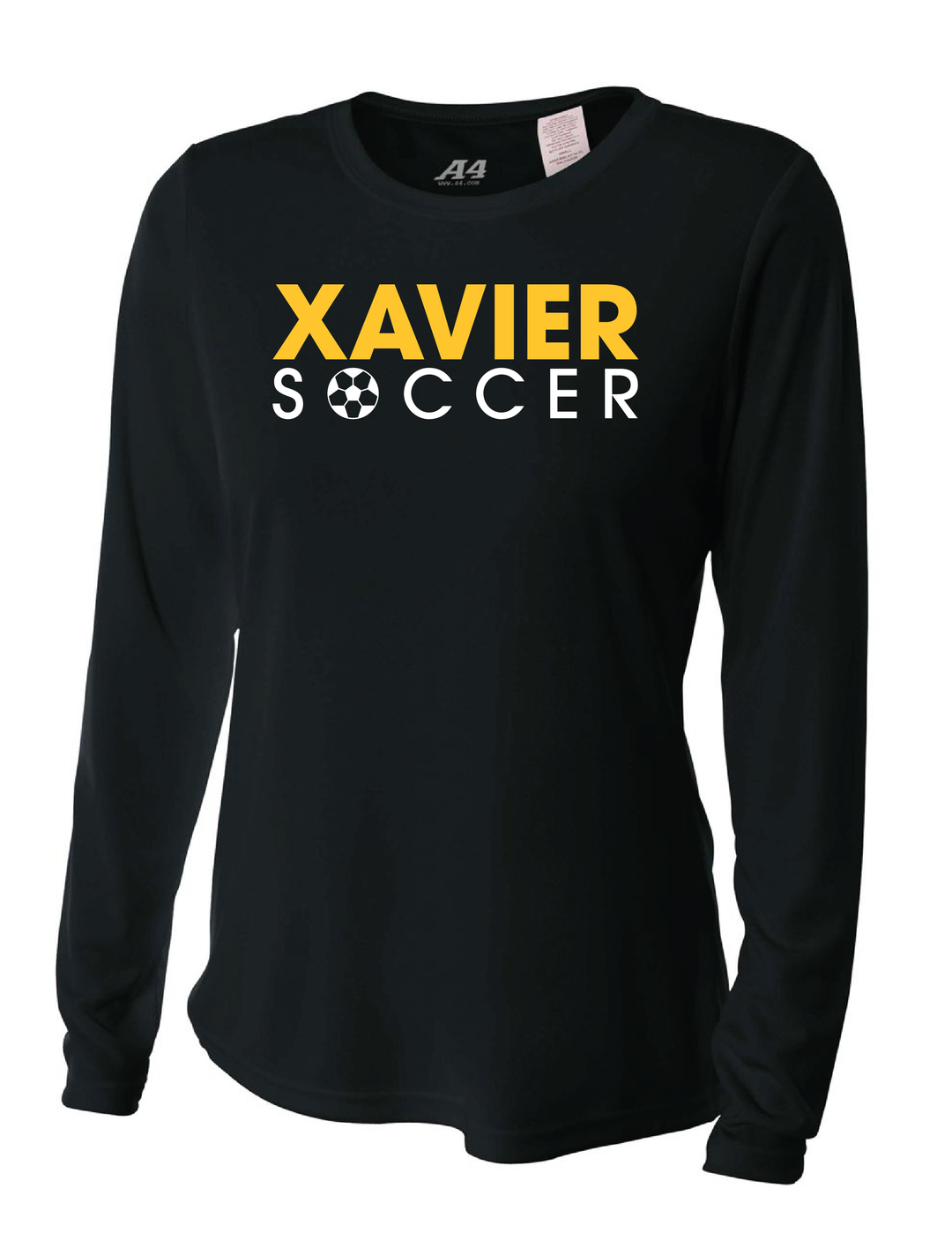 Xavier University Soccer Long-Sleeve Performance Shirt Xavier University Black Womens Small - Third Coast Soccer