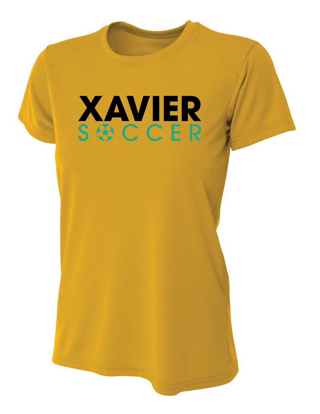Xavier University Soccer Short-Sleeve Performance Shirt Xavier University Gold Womens Small - Third Coast Soccer