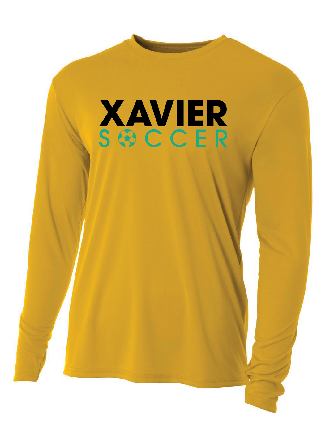 Xavier University Soccer Long-Sleeve Performance Shirt Xavier University Gold Mens Small - Third Coast Soccer