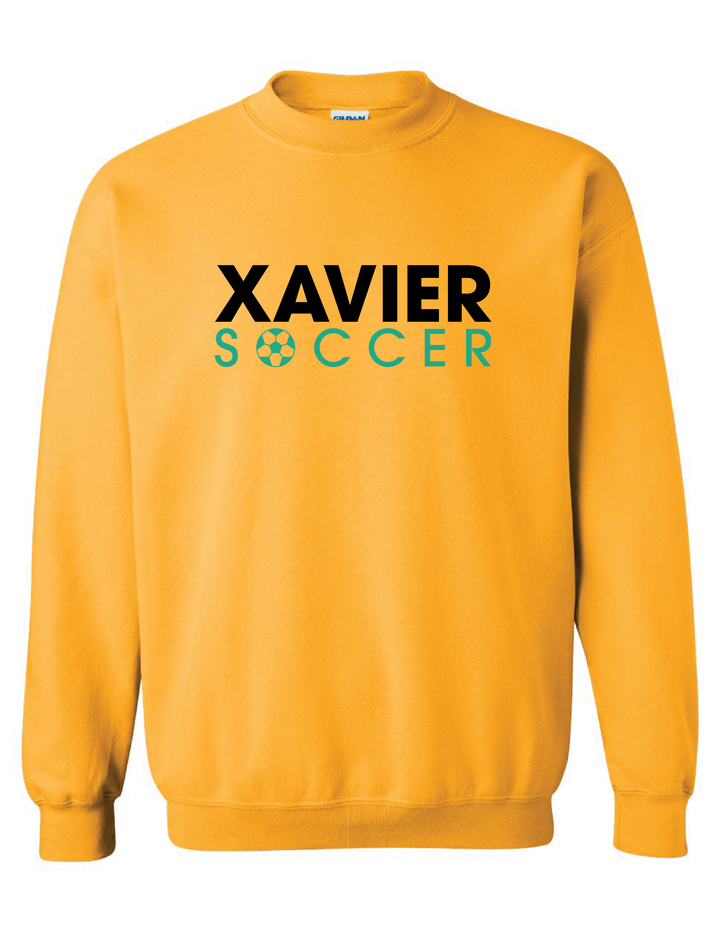 Xavier University Soccer Crewneck Sweatshirt Xavier University Gold Mens Small - Third Coast Soccer