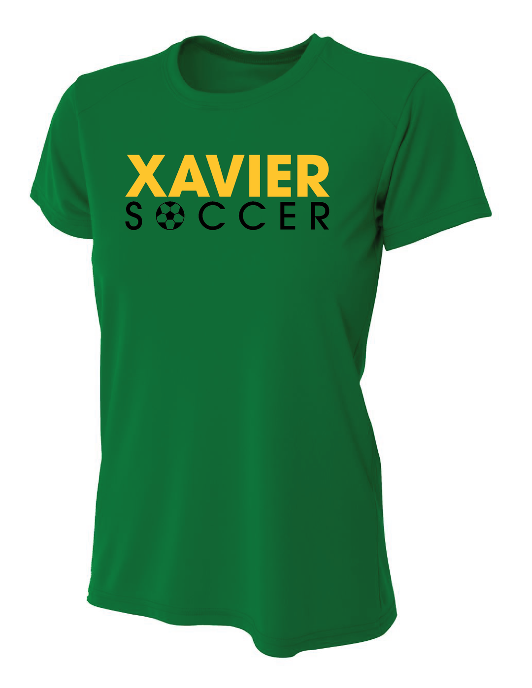 Xavier University Soccer Short-Sleeve Performance Shirt Xavier University Kelly Green Womens Small - Third Coast Soccer
