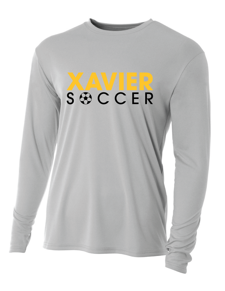 Xavier University Soccer Long-Sleeve Performance Shirt Xavier University Sport Grey Mens Small - Third Coast Soccer