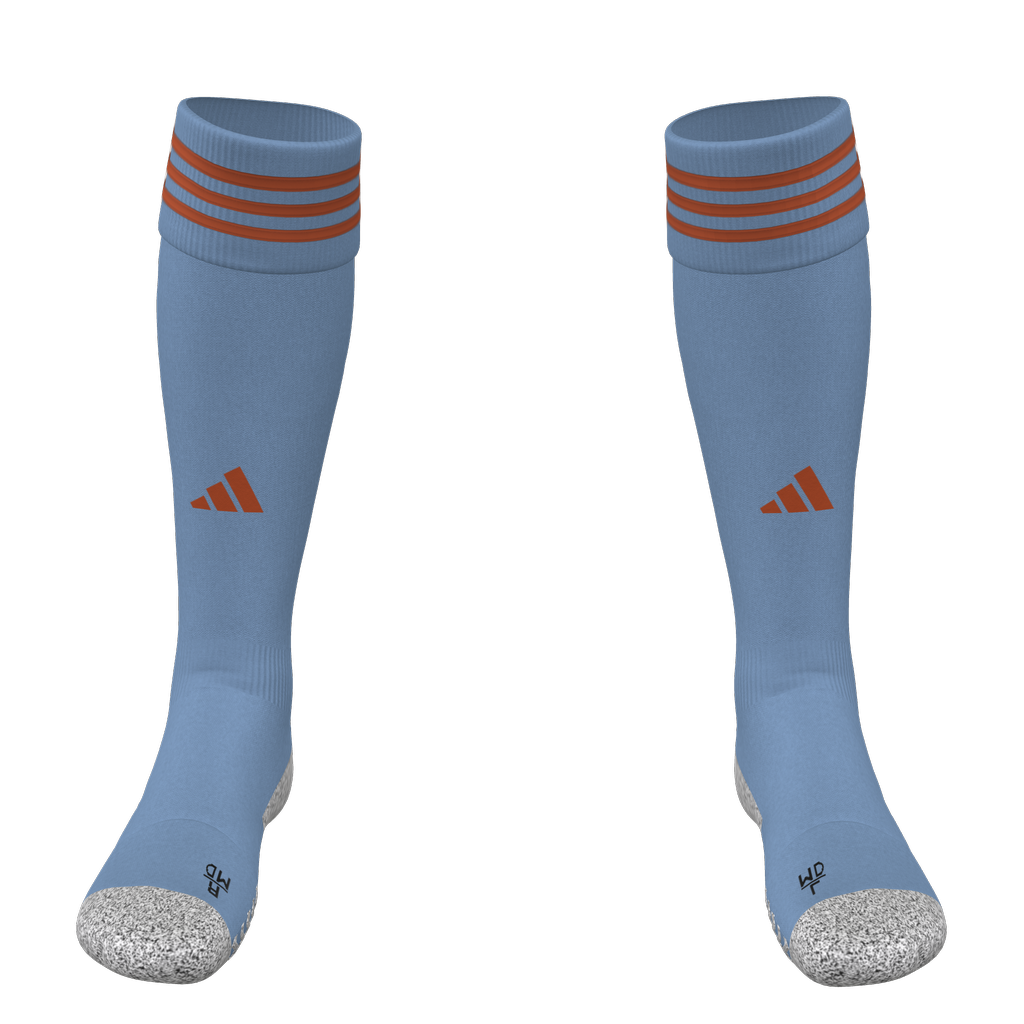 adidas Adi Sock 23 Custom Sock Socks Light Blue/Orange Small - Third Coast Soccer