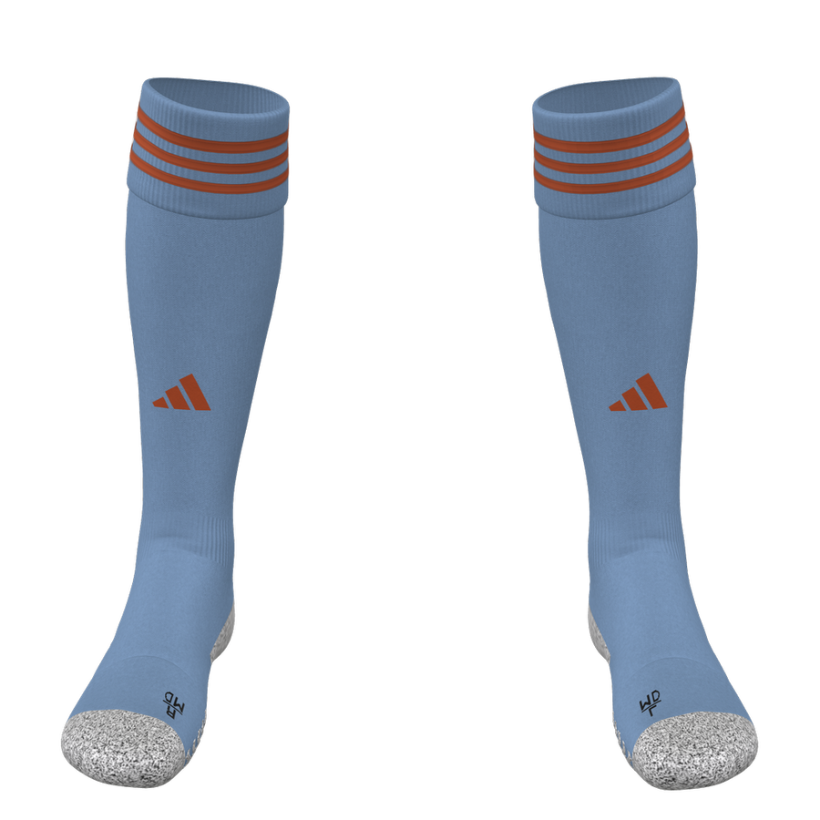 adidas Adi Sock 23 Custom Sock Socks Light Blue/Orange Small - Third Coast Soccer