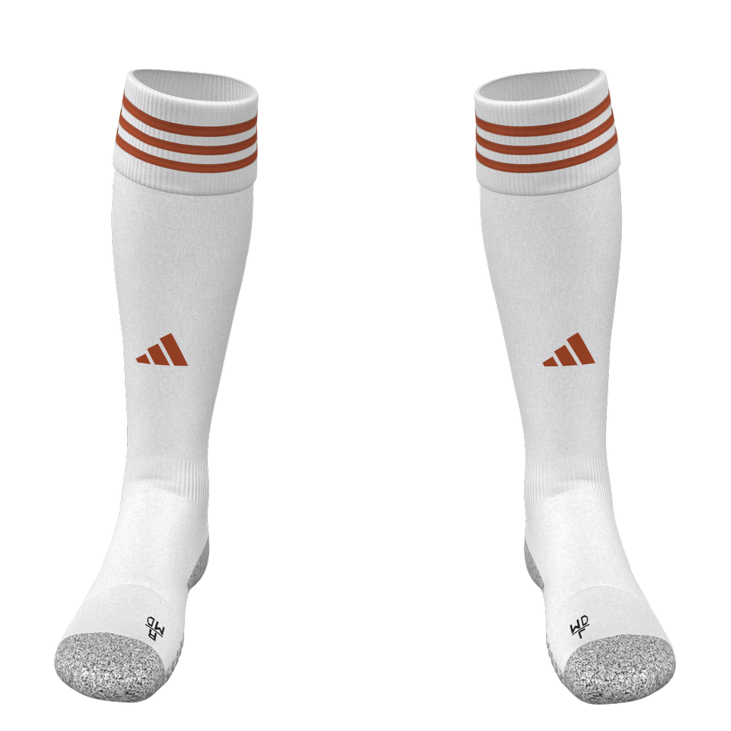 adidas Adi Sock 23 Custom Sock Socks White/Orange Small - Third Coast Soccer