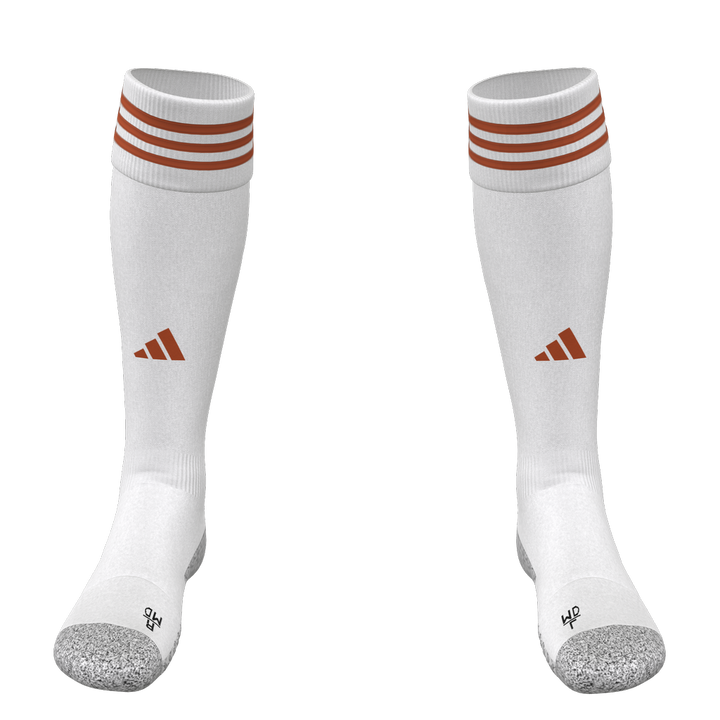 adidas Adi Sock 23 Custom Sock Socks White/Orange Small - Third Coast Soccer