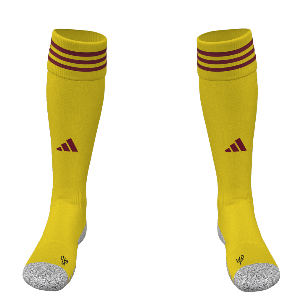 adidas Adi Sock 23 Custom Sock Socks Yellow/Red Small - Third Coast Soccer