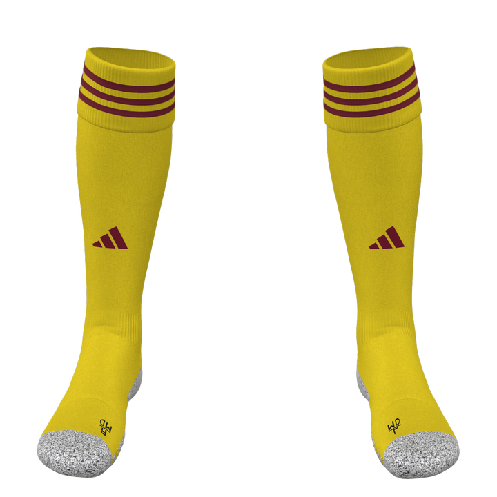 adidas Adi Sock 23 Custom Sock Socks Yellow/Red Small - Third Coast Soccer