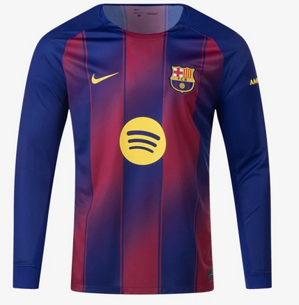 Nike FC Barcelona Long-Sleeve Home Jersey 25/26 Club Replica - Third Coast Soccer