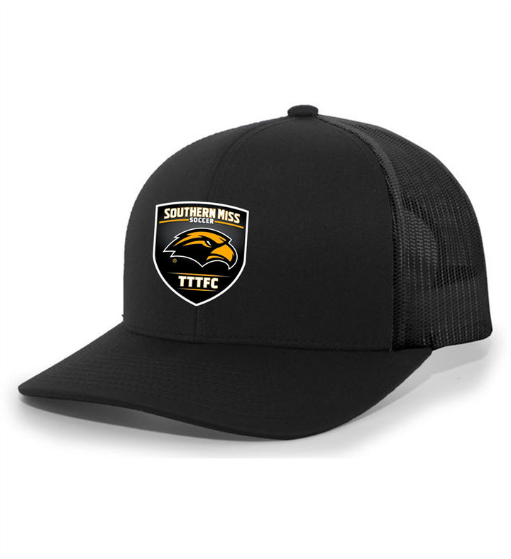 Southern Miss Flexfit Premium Trucker Hat Southern Miss Black/Black - Third Coast Soccer