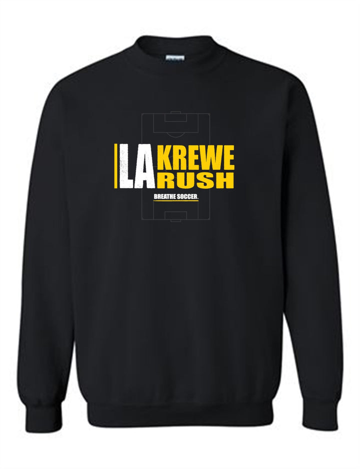 LA Krewe Rush Crewneck - Breathe Soccer - Black, Sport Grey or White LA Krewe Rush Spiritwear Black Mens Small - Third Coast Soccer