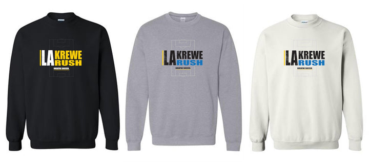 LA Krewe Rush Crewneck - Breathe Soccer - Black, Sport Grey or White LA Krewe Rush Spiritwear - Third Coast Soccer