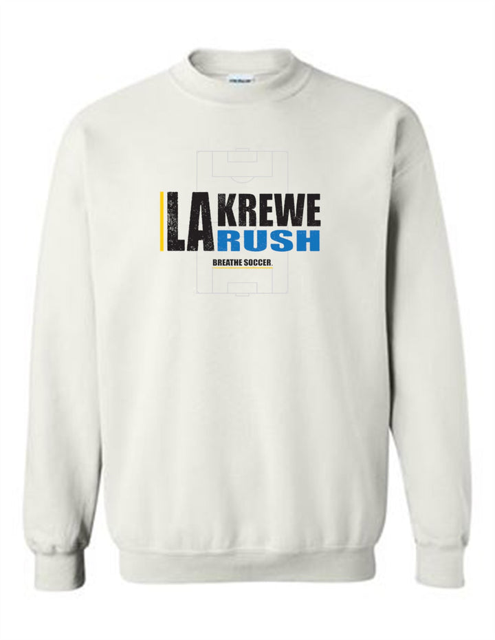 LA Krewe Rush Crewneck - Breathe Soccer - Black, Sport Grey or White LA Krewe Rush Spiritwear White Mens Small - Third Coast Soccer